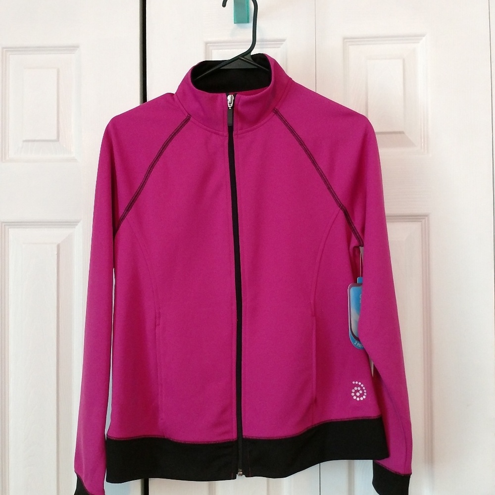 Zip up athletic jacket.